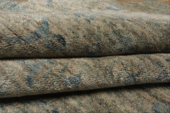 8x10 Silver, Gray, Aqua Color Hand Loomed  Wool & Bamboo Silk Transitional Oriental Rug