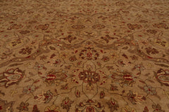 8x10 Tan, Brown, Coral Color Hand Knotted All-Over 100% Wool Traditional Oriental Rug