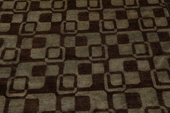 6x9 Aqua, Brown, Color Hand Knotted All-Over 100% Wool Modern Oriental Rug