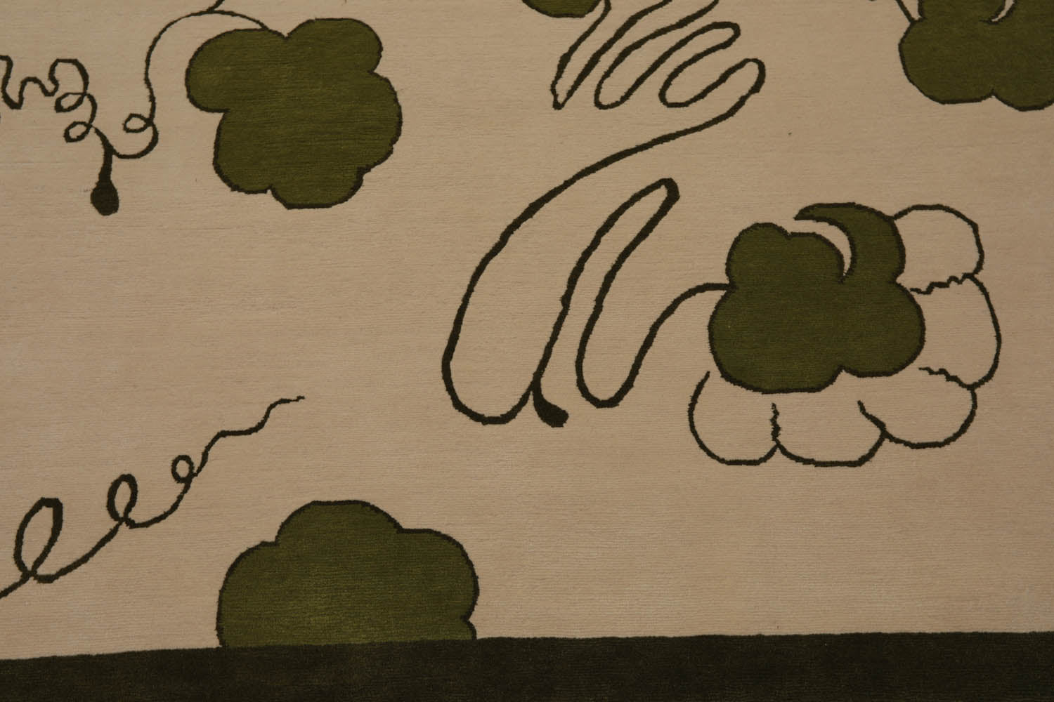 6x9 Beige, Green, Color Hand Knotted All-Over 100% Wool Modern Oriental Rug