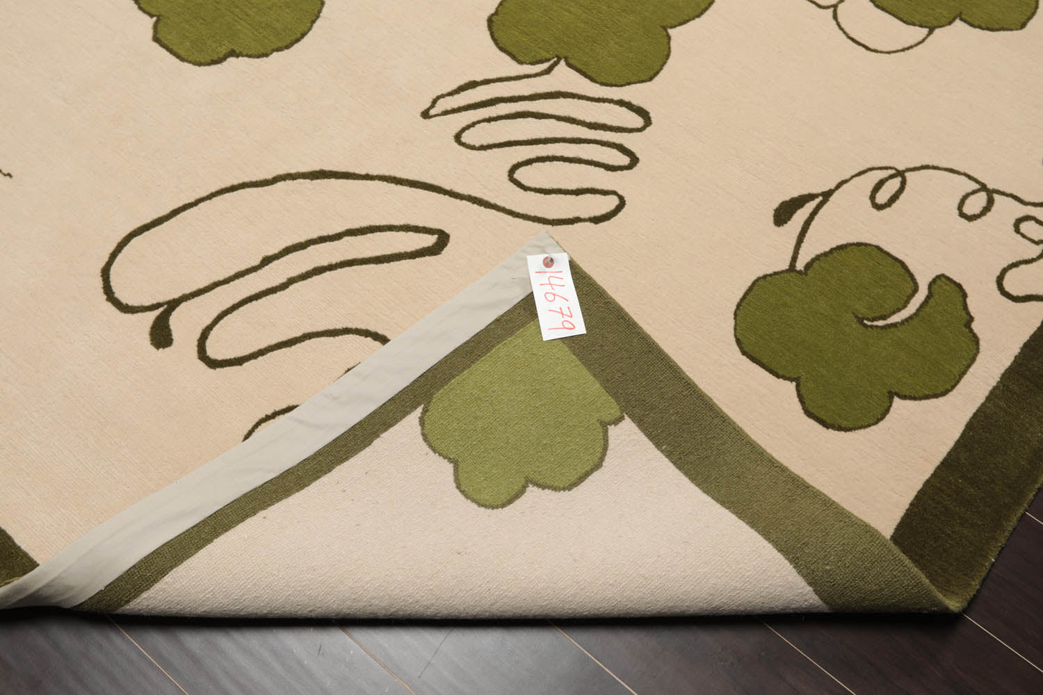 6x9 Beige, Green, Color Hand Knotted All-Over 100% Wool Modern Oriental Rug