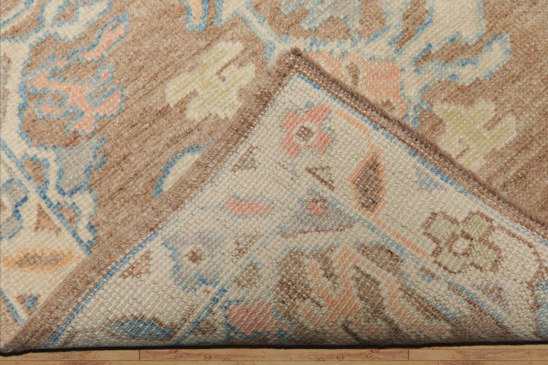 3x5 Ivory, Blush, Blue Color Hand Knotted Turkish Wool Arts & Crafts/Mission Oriental Rug