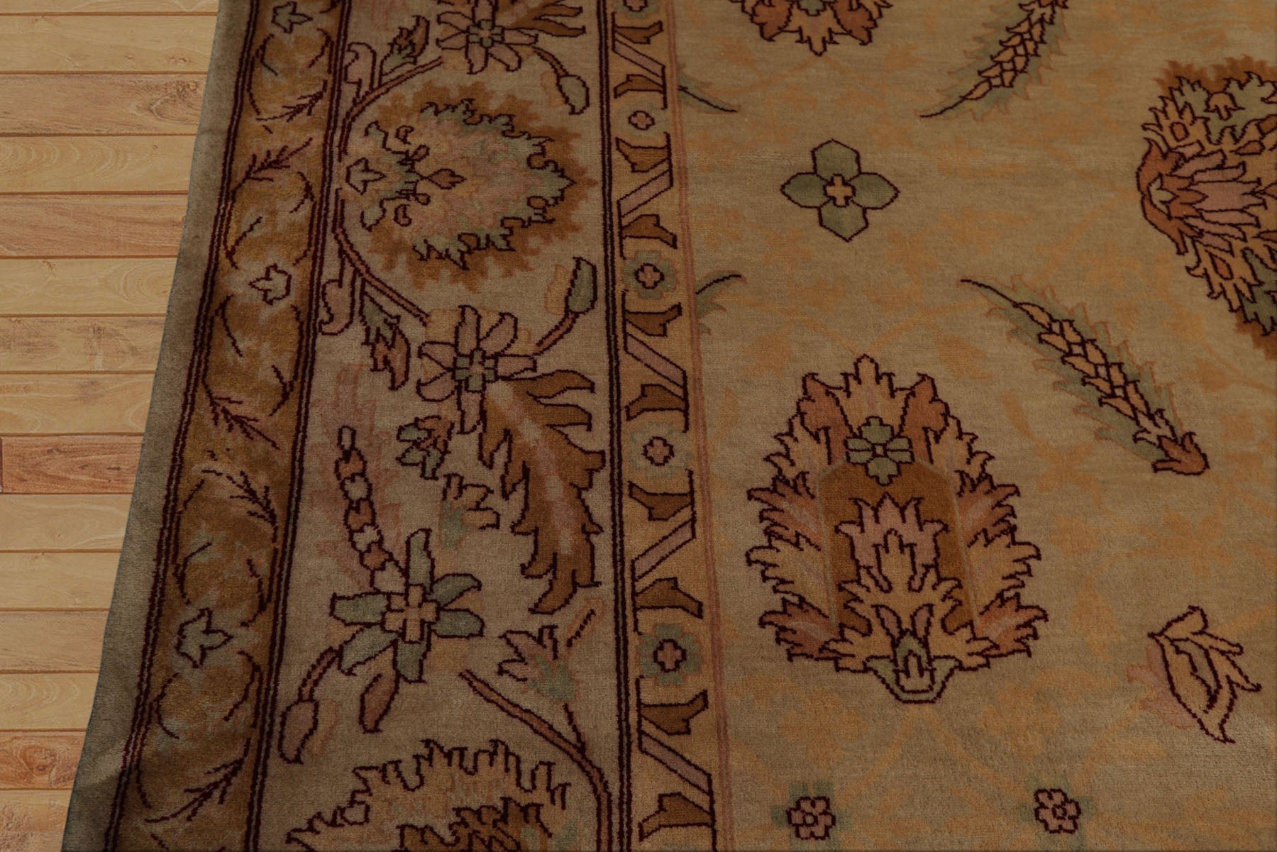 9x12 Beige, Celadon, Blush Color Hand Knotted Oushak New Zealand Wool Traditional Oriental Rug