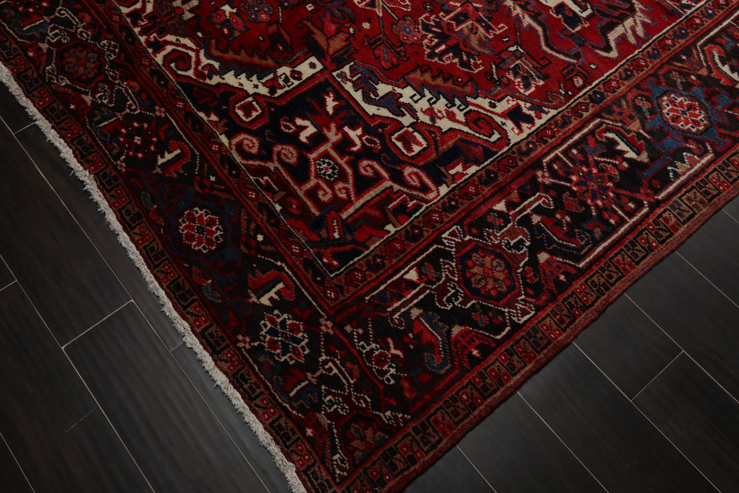 8x10 Red, Charcoal, Ivory Color Hand Knotted All-Over 100% Wool Traditional Oriental Rug