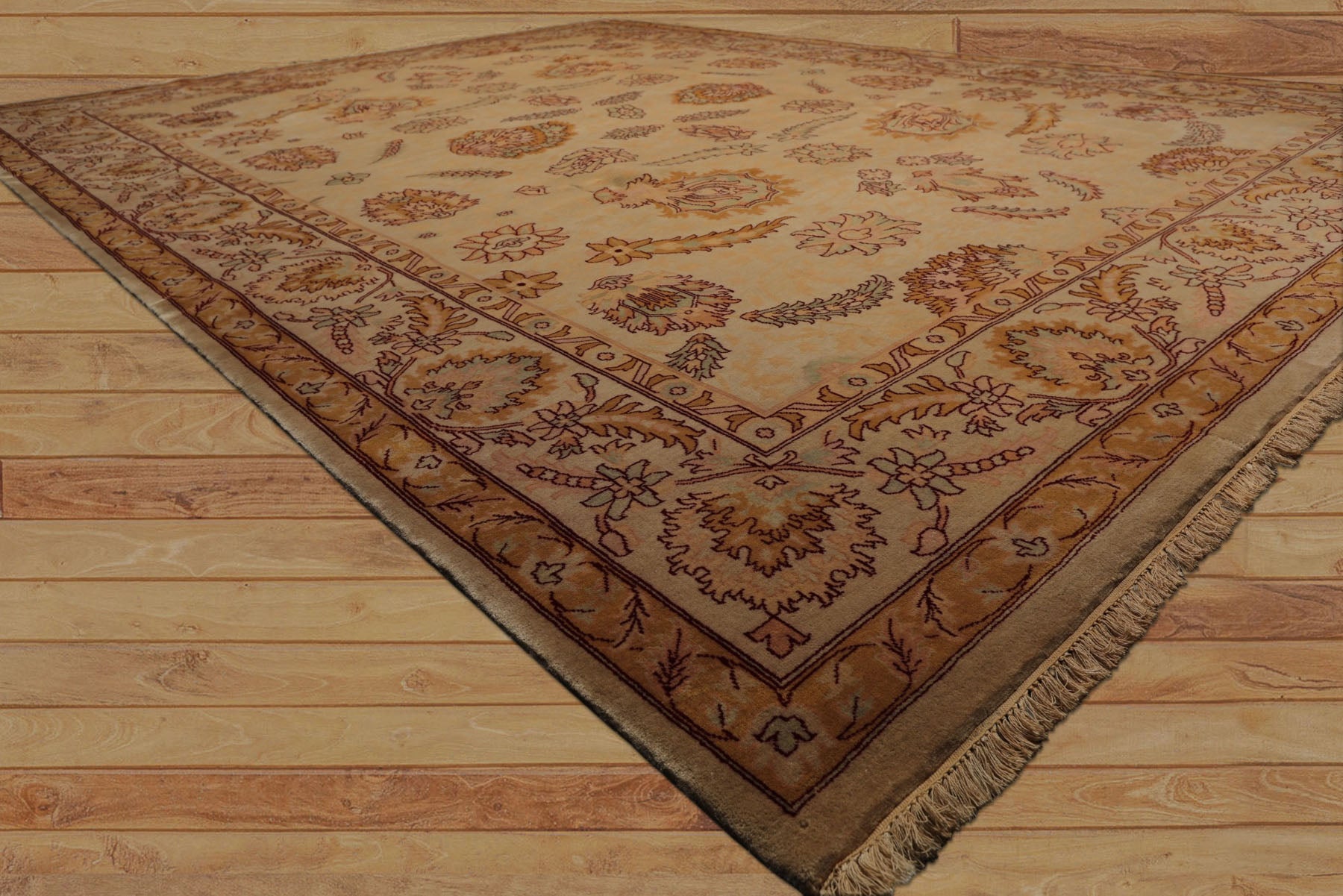 9x12 Beige, Celadon, Blush Color Hand Knotted Oushak New Zealand Wool Traditional Oriental Rug