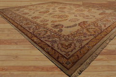 9x12 Beige, Celadon, Blush Color Hand Knotted Oushak New Zealand Wool Traditional Oriental Rug