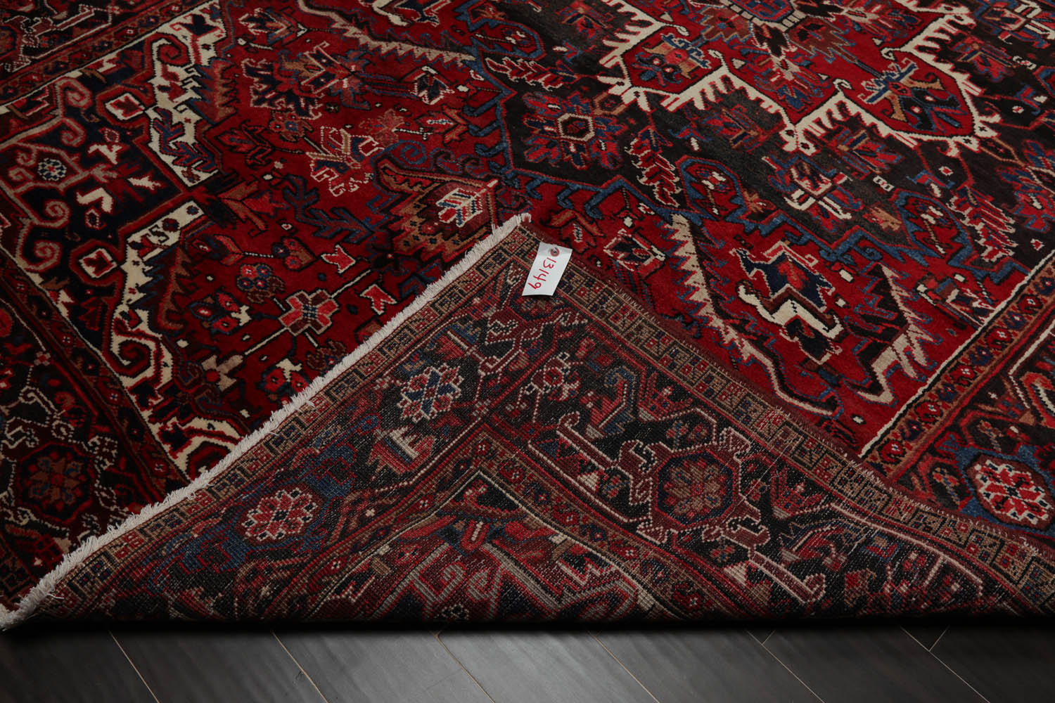 8x10 Red, Charcoal, Ivory Color Hand Knotted All-Over 100% Wool Traditional Oriental Rug