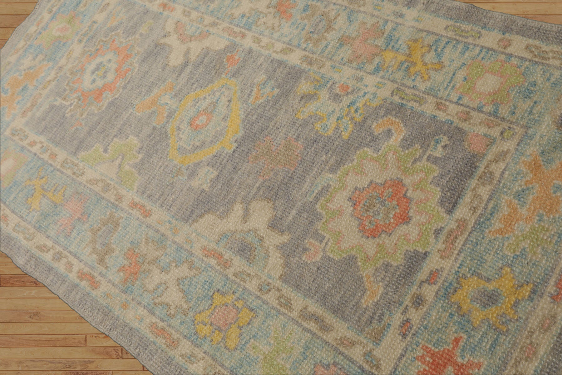 3x5 Aubergine, Ivory, Gold Color Hand Knotted Turkish Wool Arts & Crafts/Mission Oriental Rug