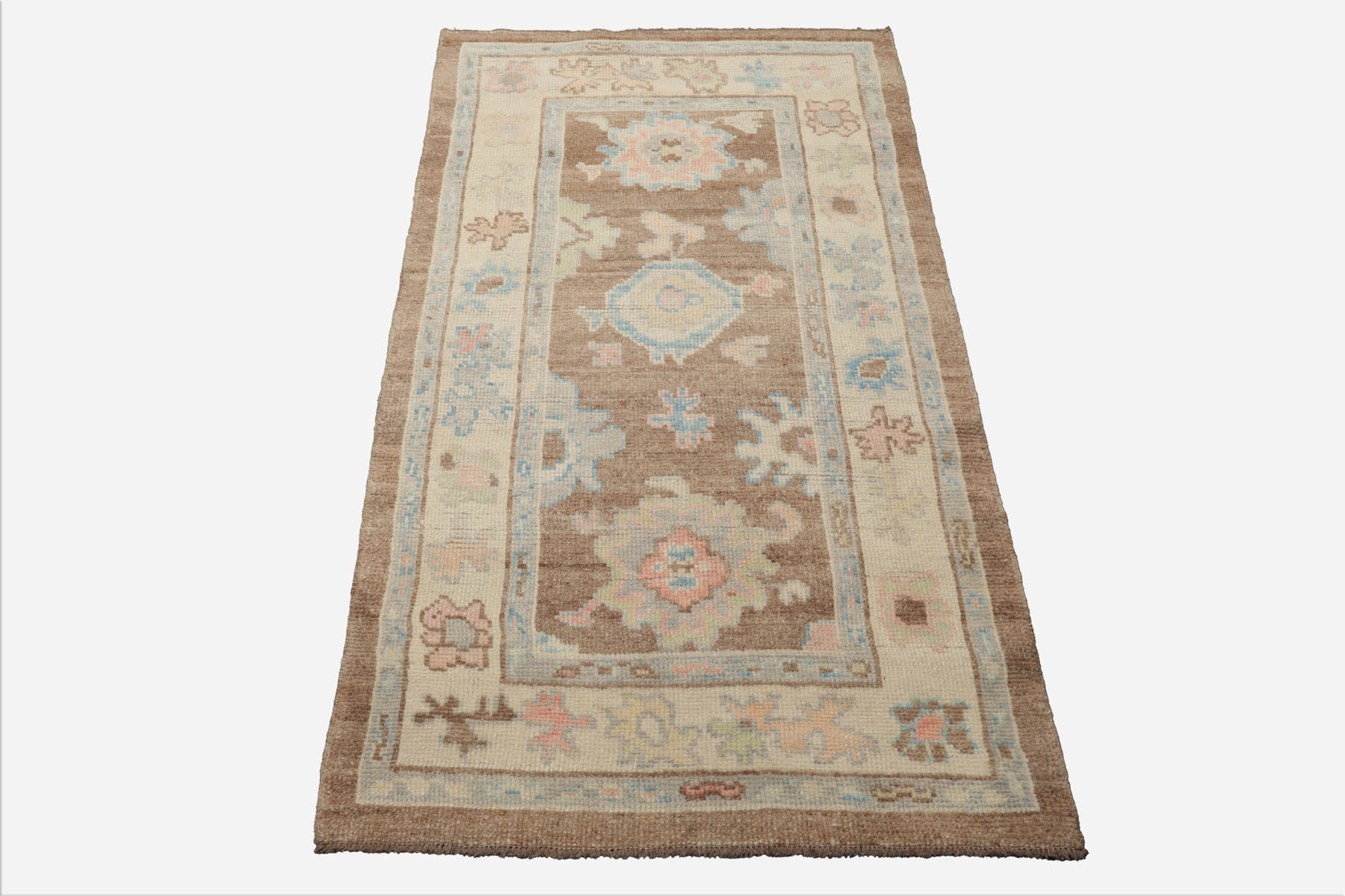 3x5 Camel, Ivory, Blush Color Hand Knotted Turkish Wool Arts & Crafts/Mission Oriental Rug
