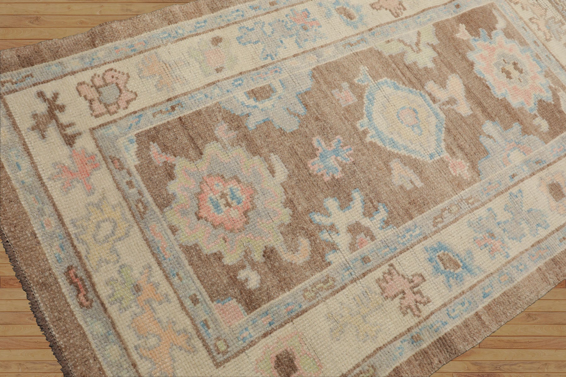 3x5 Camel, Ivory, Blush Color Hand Knotted Turkish Wool Arts & Crafts/Mission Oriental Rug