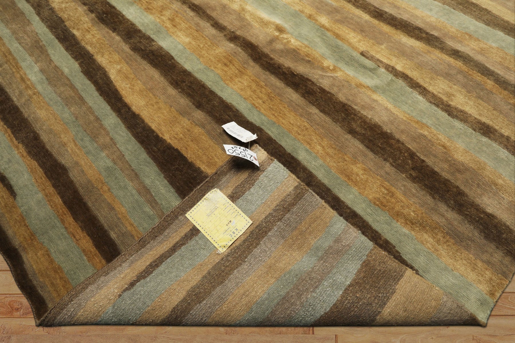 9x12 Taupe, Brown, Mint Color Hand Knotted Tibetan Wool Modern & Contemporary Oriental Rug