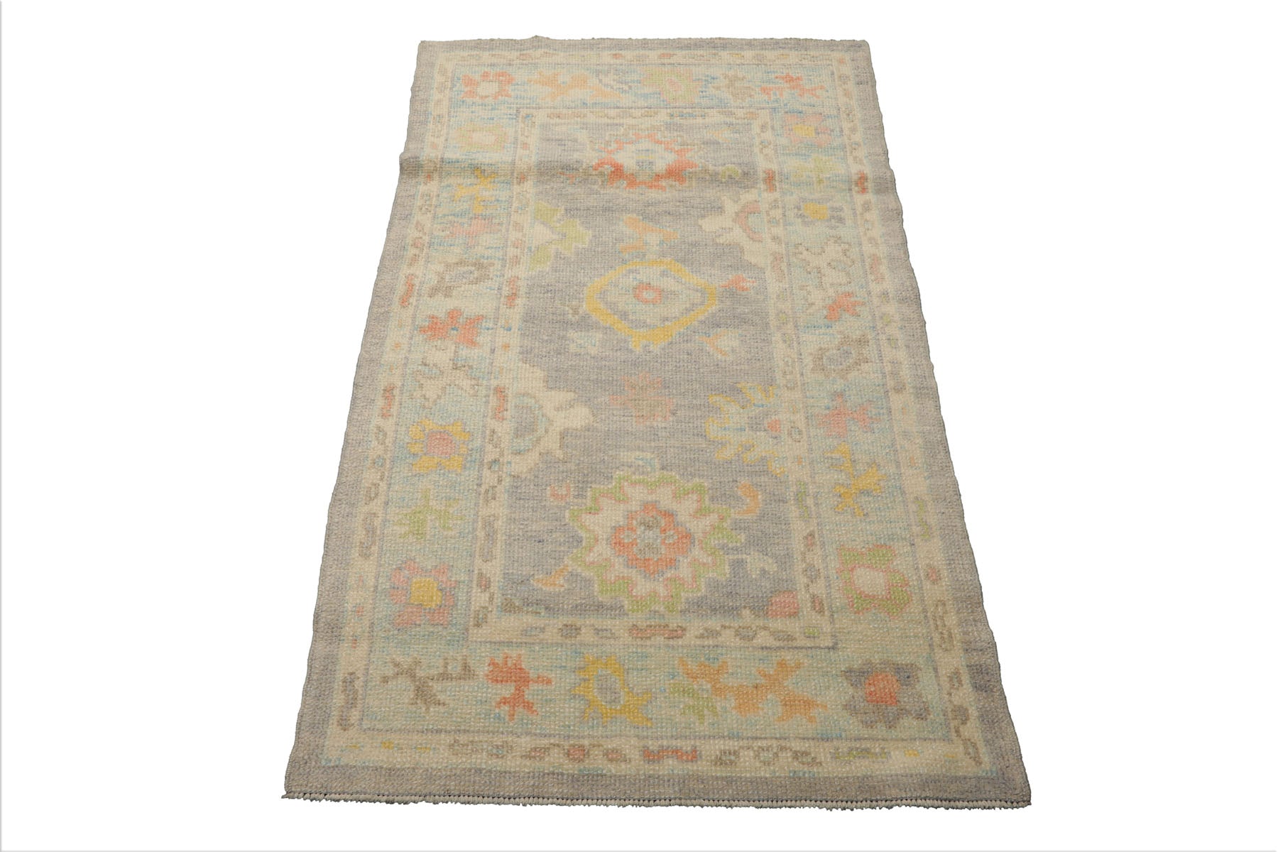 3x5 Gray , Ivory, Gold Color Hand Knotted Turkish Wool Arts & Crafts/Mission Oriental Rug