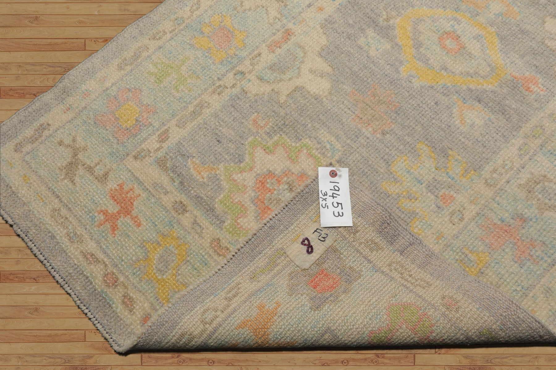 3x5 Gray , Ivory, Gold Color Hand Knotted Turkish Wool Arts & Crafts/Mission Oriental Rug