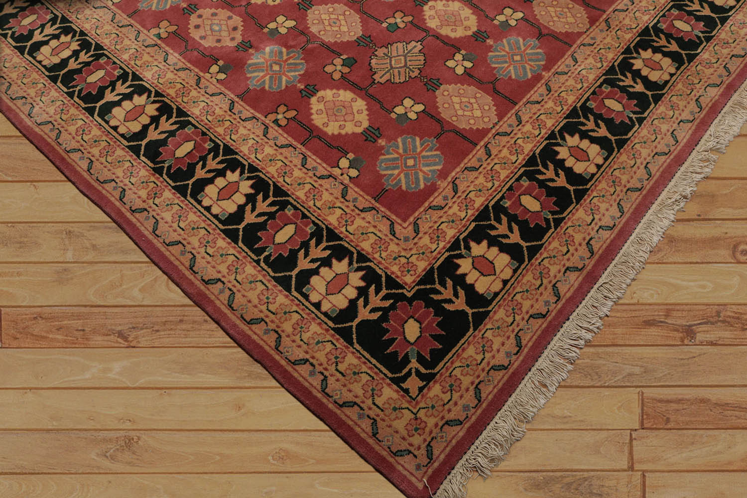 9x12 Multi, Beige, Dark Green Color Hand Knotted All-Over 100% Wool Traditional-Persian/Oriental Oriental Rug