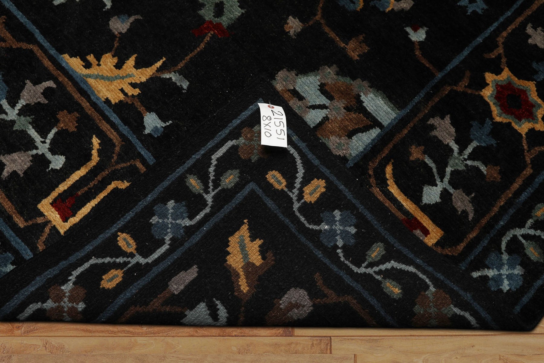 8x10 Charcoal, Blue, Aqua Color Hand Knotted Tibetan Wool Traditional Oriental Rug