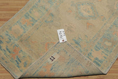 3x5 Beige, Aqua, Peach Color Hand Knotted Turkish Wool Arts & Crafts/Mission Oriental Rug