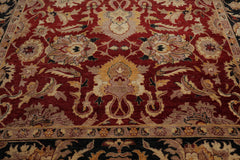 9x12 Rusty Red, Charcoal, Beige Color Hand Knotted All-Over 100% Wool Traditional Oriental Rug