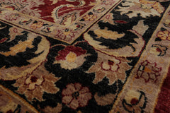 9x12 Rusty Red, Charcoal, Beige Color Hand Knotted All-Over 100% Wool Traditional Oriental Rug