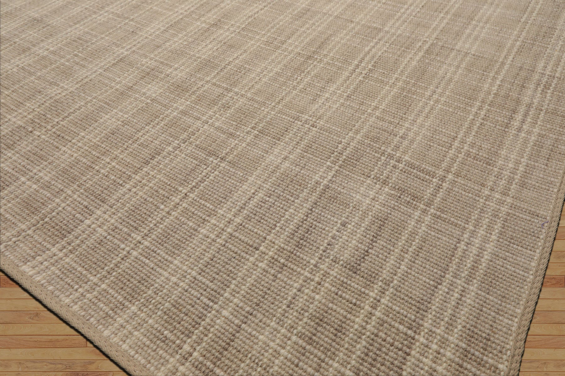 Multi Size Beige Ivory Taupe Color Hand Loomed Flatweave Wool Modern Oriental Rug