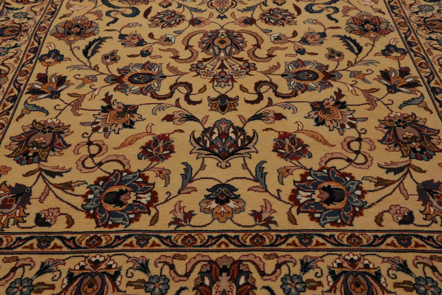 4x6 Tan, Blue, Taupe Color Hand Knotted All-Over 100% Wool Traditional Oriental Rug