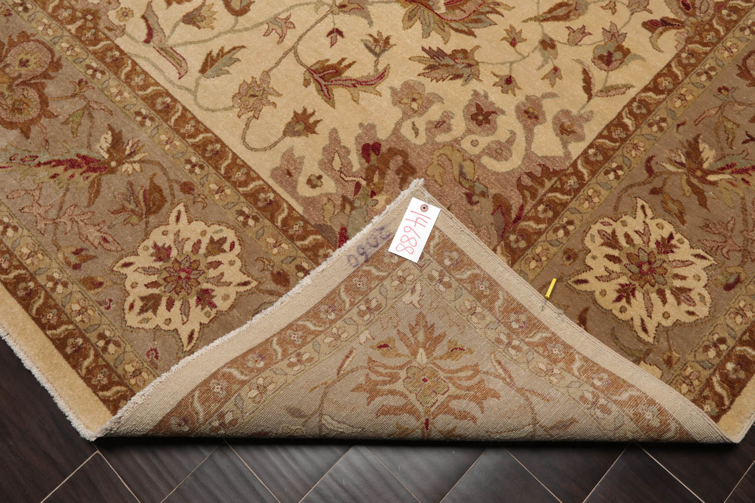 9x12 Beige, Gray, Brown Color Hand Knotted All-Over 100% Wool Traditional Oriental Rug