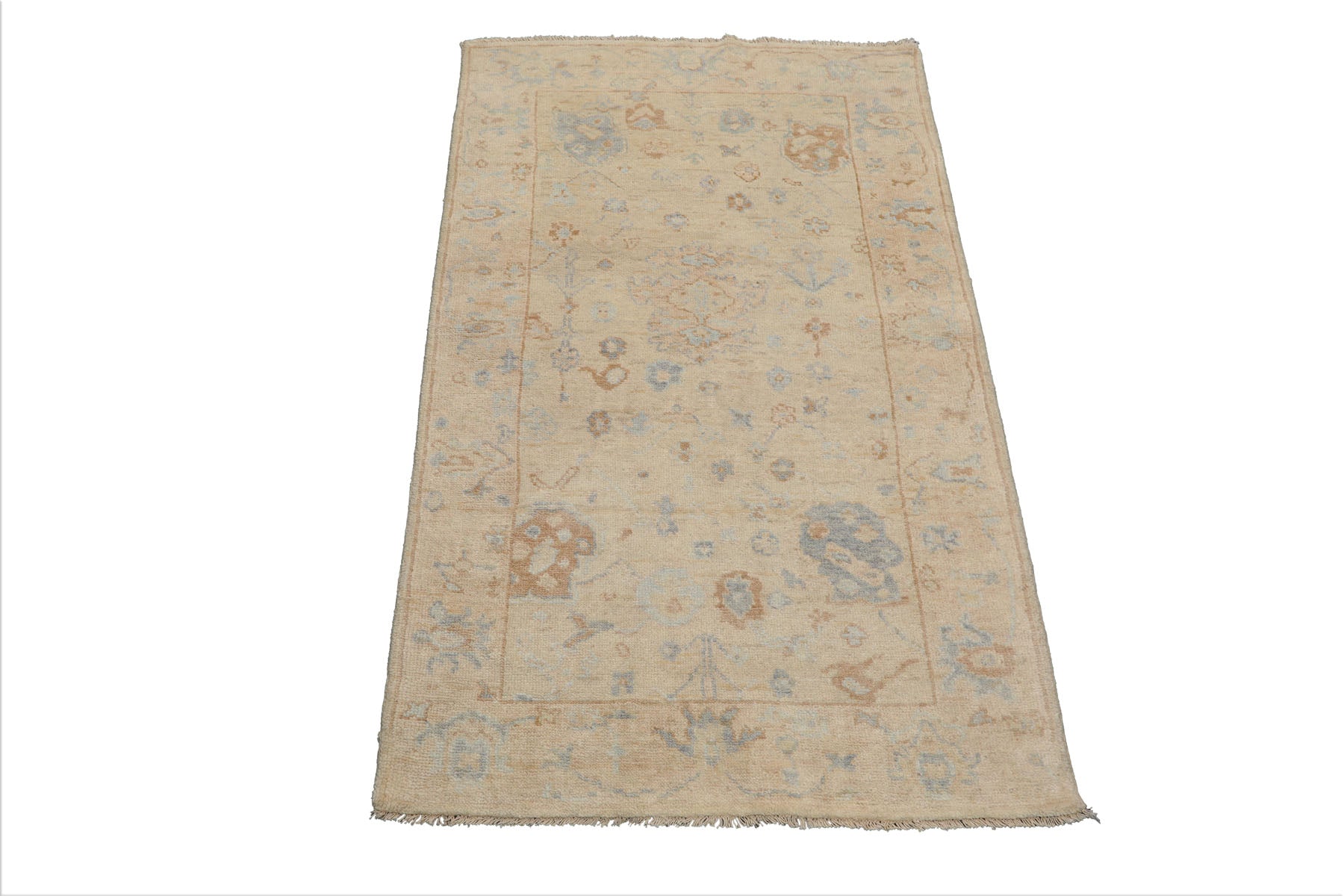 3x5 Beige, Sage, Gray Color Hand Knotted Turkish Wool Arts & Crafts/Mission Oriental Rug