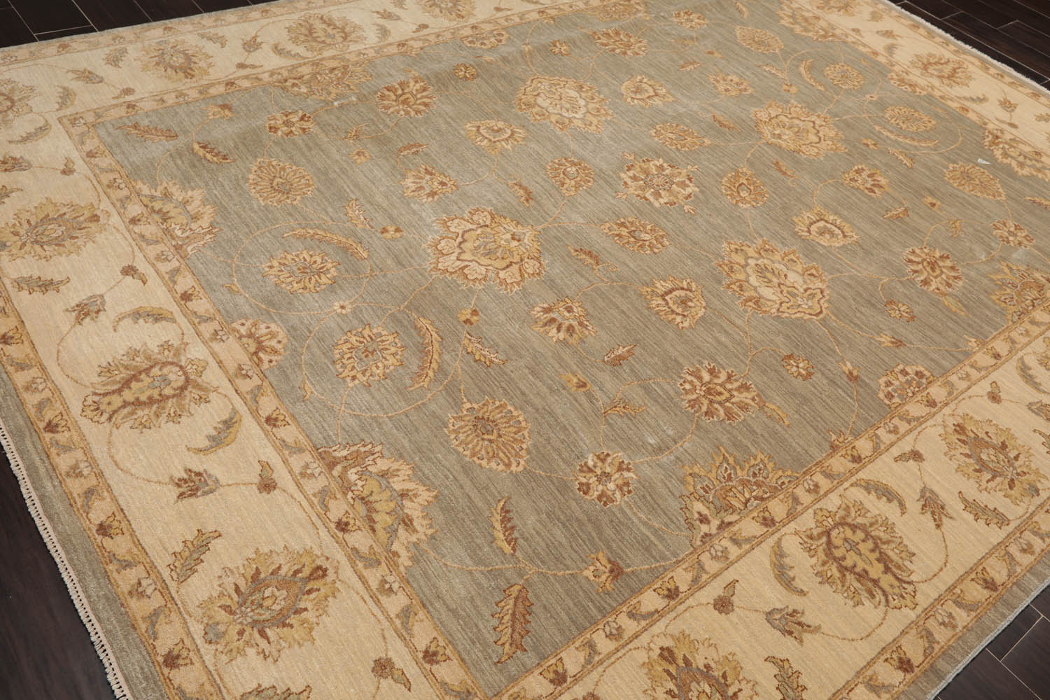 8x10 Gray, Beige, Brown Color Hand Knotted All-Over 100% Wool Traditional Oriental Rug