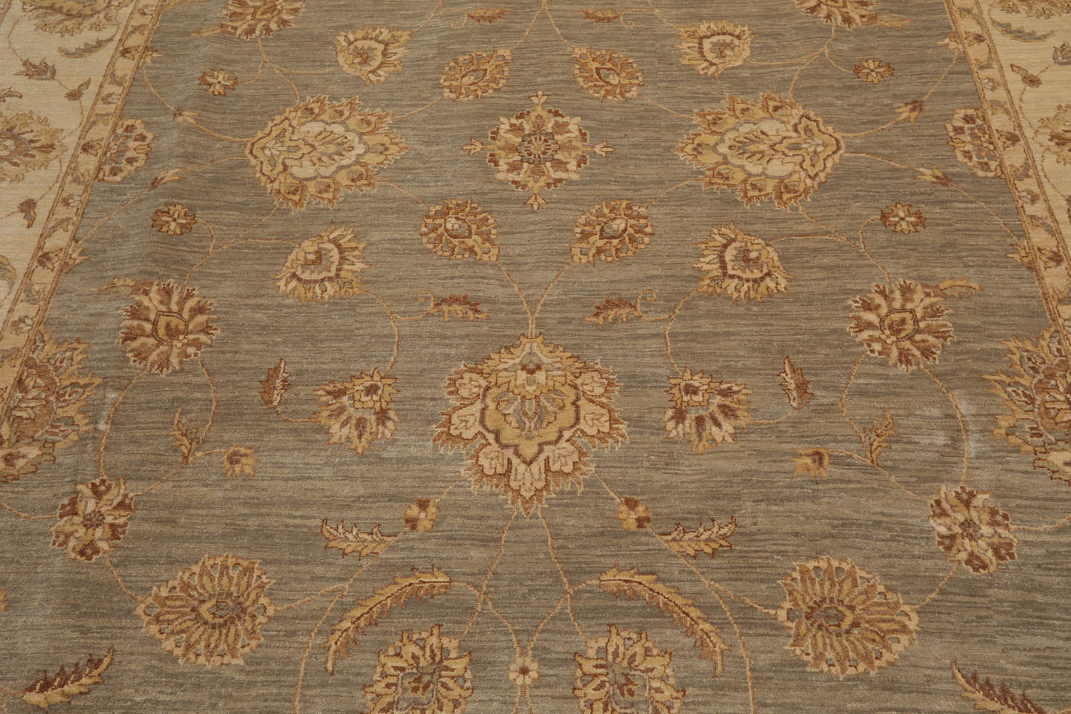 8x10 Gray, Beige, Brown Color Hand Knotted All-Over 100% Wool Traditional Oriental Rug