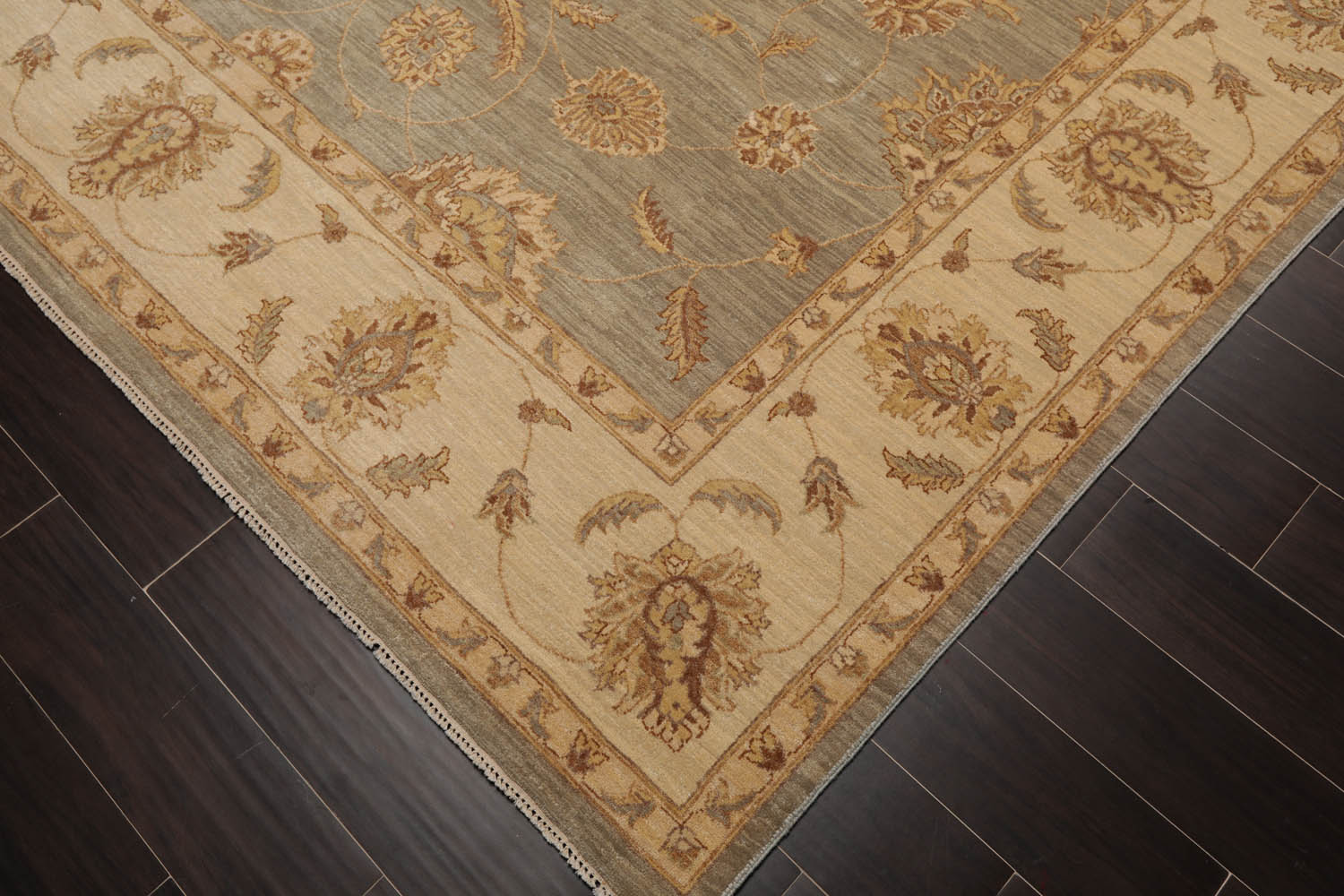 8x10 Gray, Beige, Brown Color Hand Knotted All-Over 100% Wool Traditional Oriental Rug