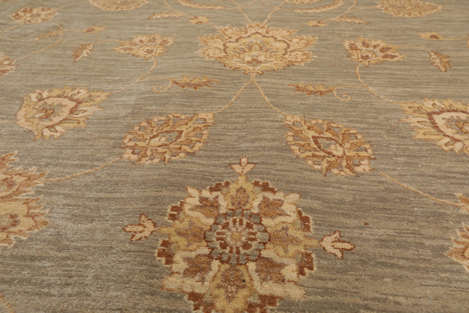 8x10 Gray, Beige, Brown Color Hand Knotted All-Over 100% Wool Traditional Oriental Rug