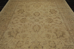 9x12 Warm Beige, Tan, Brown Color Hand Knotted All-Over 100% Wool Traditional Oriental Rug