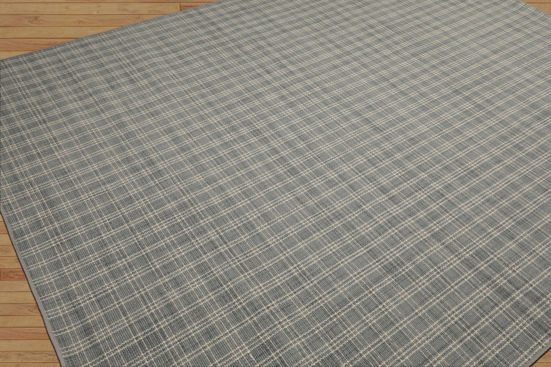 Multi Size Slate Ivory Color Hand Woven Flatweave Wool Modern Oriental Rug