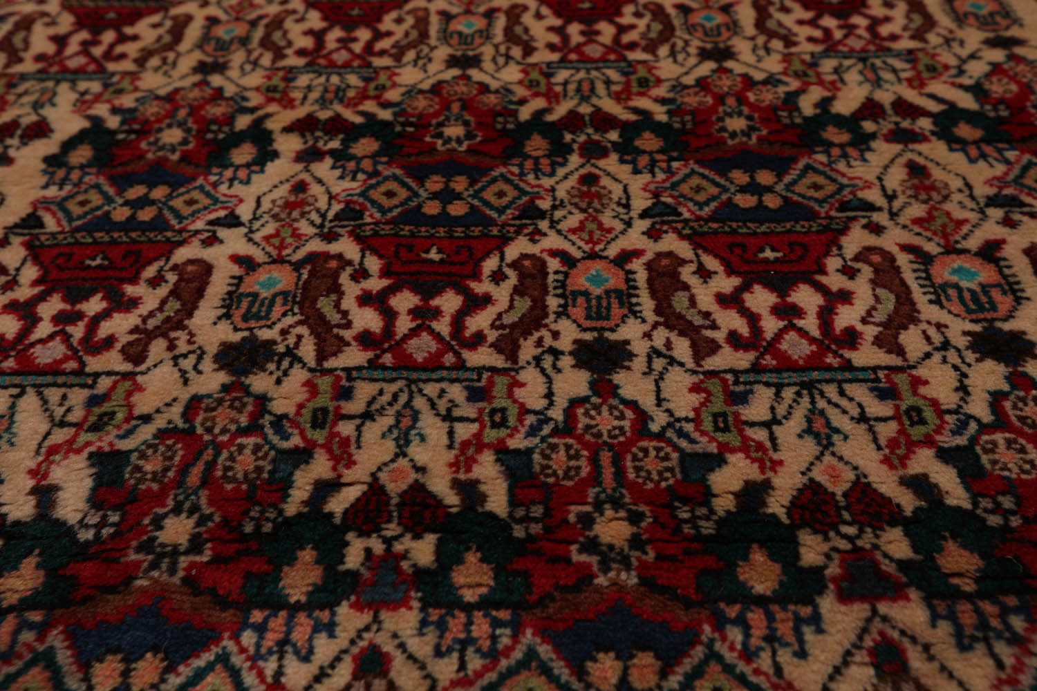 3x5 Beige, Brown, Turquoise Color Hand Knotted All-Over 100% Wool Traditional Oriental Rug