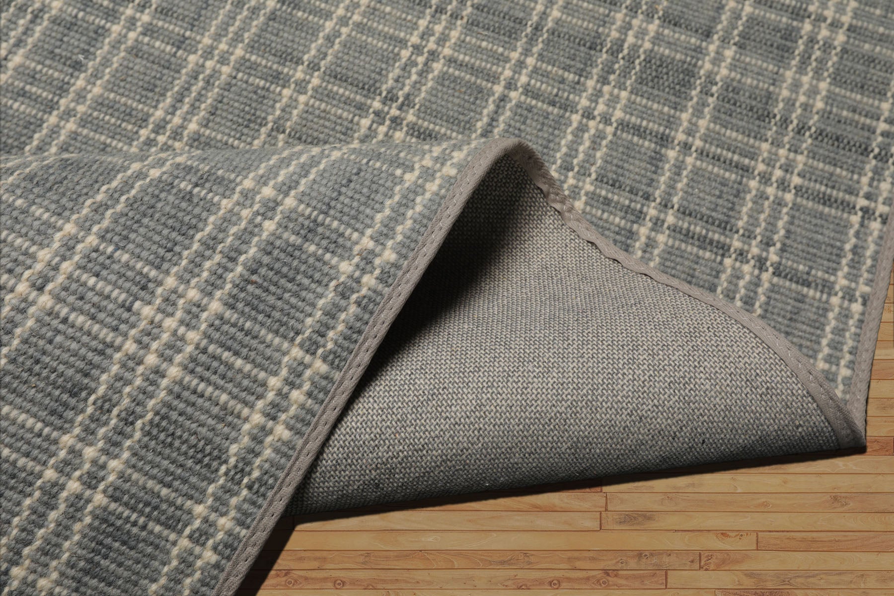 Multi Size Slate Ivory Color Hand Woven Flatweave Wool Modern Oriental Rug