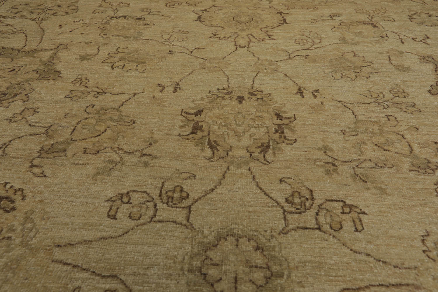 9x12 Warm Beige, Tan, Brown Color Hand Knotted All-Over 100% Wool Traditional Oriental Rug