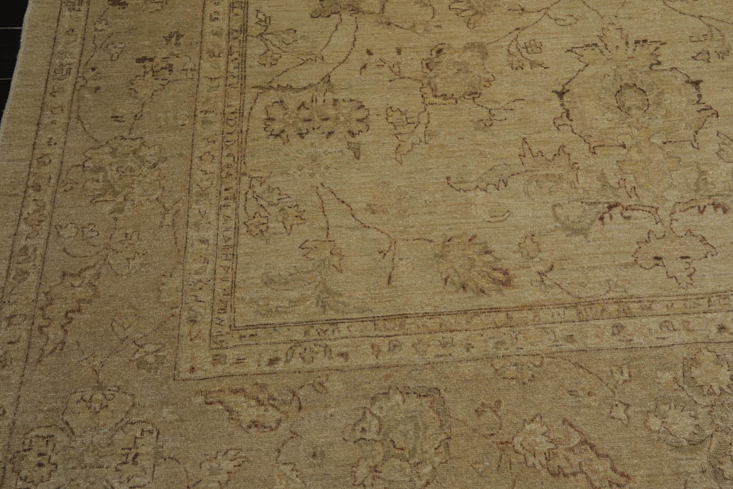 9x12 Warm Beige, Tan, Brown Color Hand Knotted All-Over 100% Wool Traditional Oriental Rug