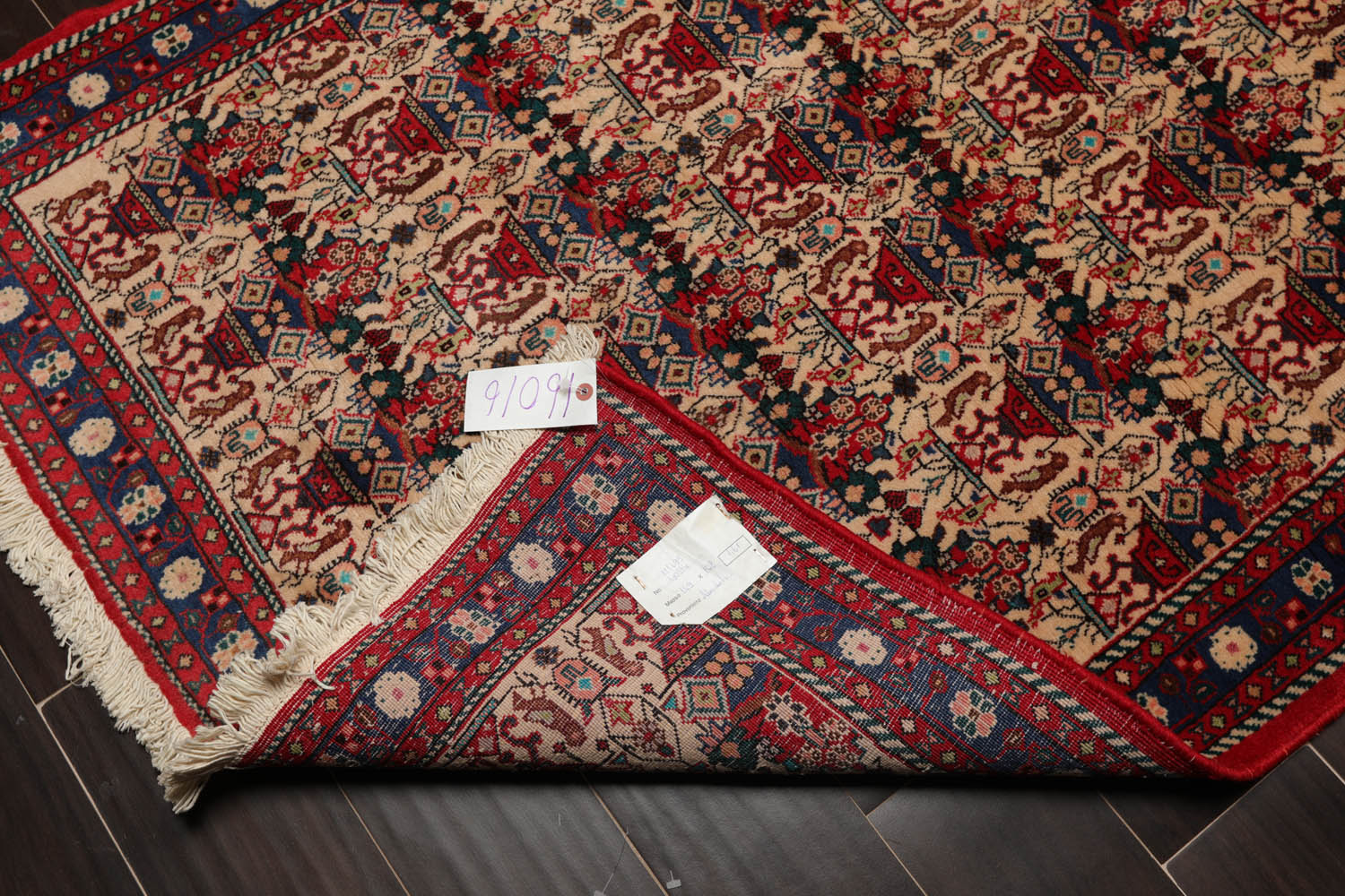 3x5 Beige, Brown, Turquoise Color Hand Knotted All-Over 100% Wool Traditional Oriental Rug