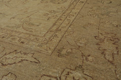 9x12 Warm Beige, Tan, Brown Color Hand Knotted All-Over 100% Wool Traditional Oriental Rug