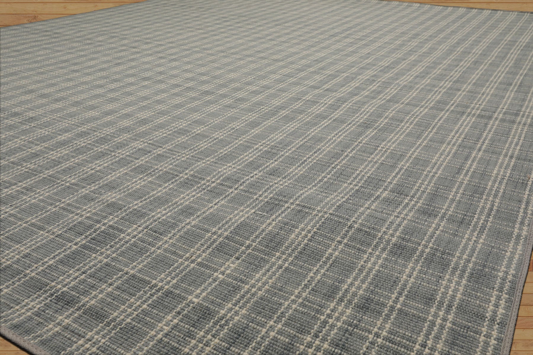 Multi Size Slate Ivory Color Hand Woven Flatweave Wool Modern Oriental Rug
