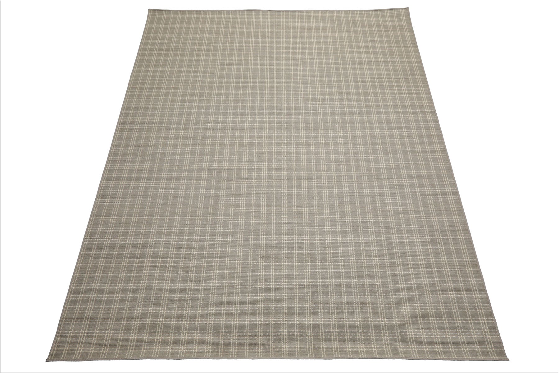 Multi Size Gray Ivory Color Hand Woven Flatweave Wool Modern Oriental Rug