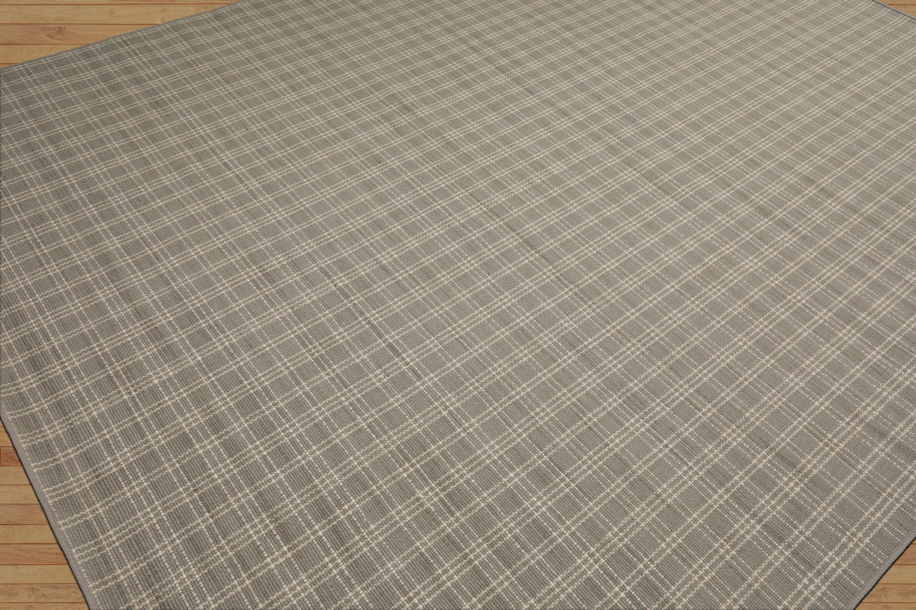 Multi Size Gray Ivory Color Hand Woven Flatweave Wool Modern Oriental Rug