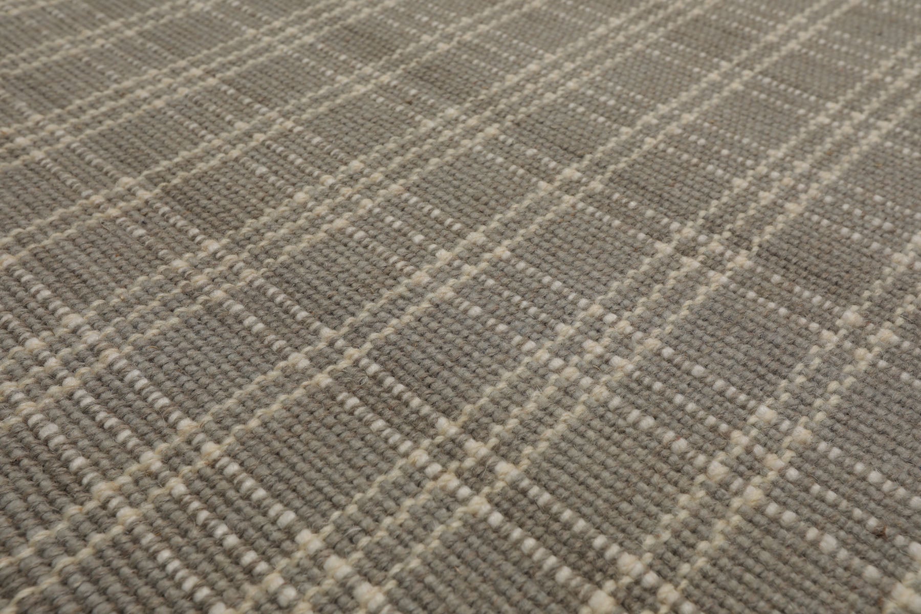 Multi Size Gray Ivory Color Hand Woven Flatweave Wool Modern Oriental Rug