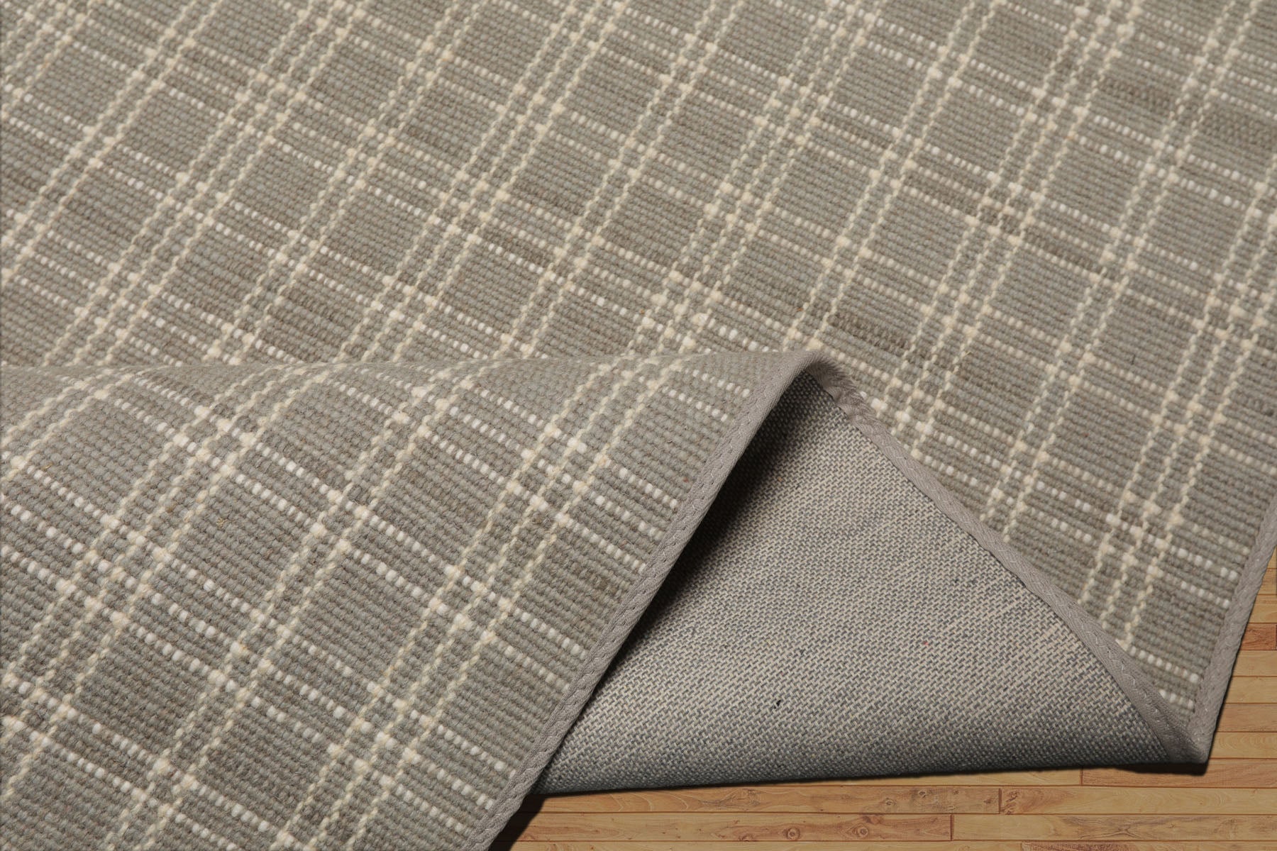 Multi Size Gray Ivory Color Hand Woven Flatweave Wool Modern Oriental Rug