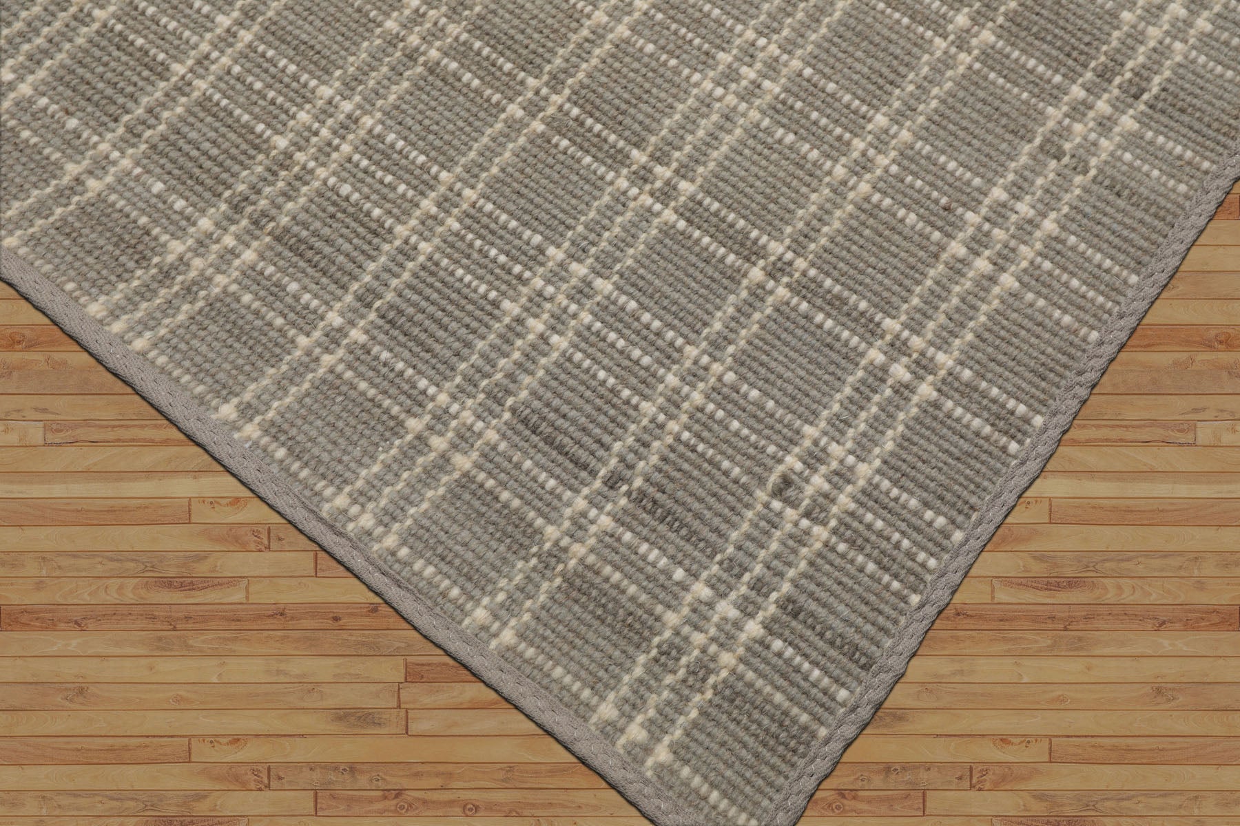 Multi Size Gray Ivory Color Hand Woven Flatweave Wool Modern Oriental Rug