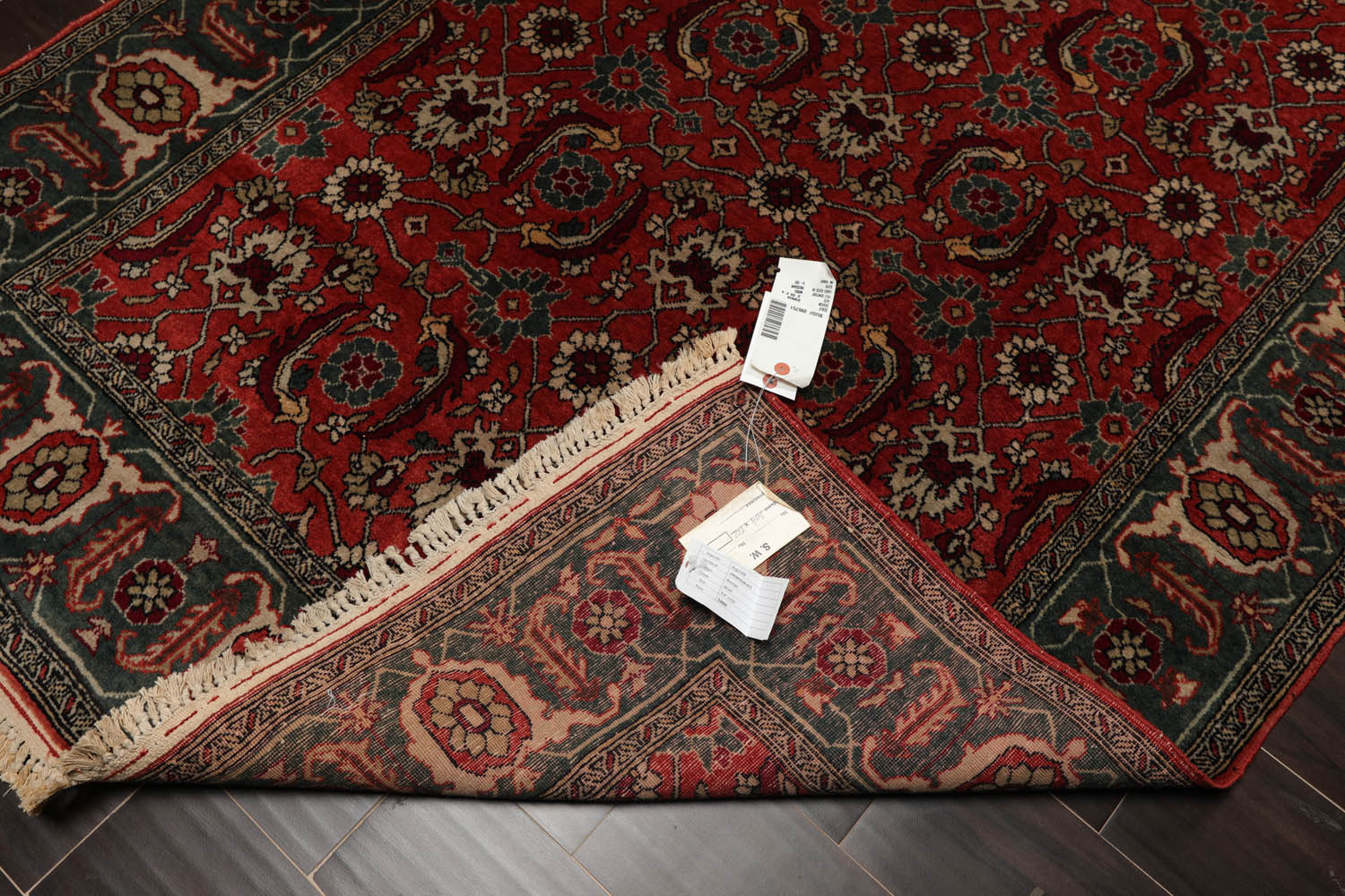 4x6 Antique Rose, Teal, Beige Color Hand Knotted All-Over 100% Wool Traditional Oriental Rug