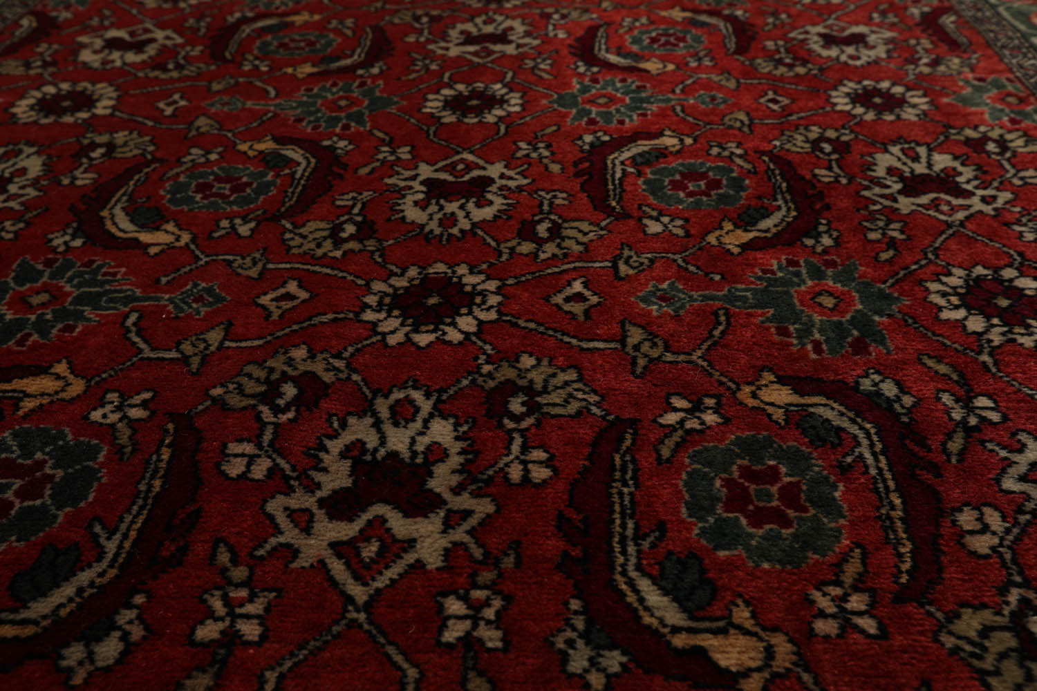 4x6 Antique Rose, Teal, Beige Color Hand Knotted All-Over 100% Wool Traditional Oriental Rug