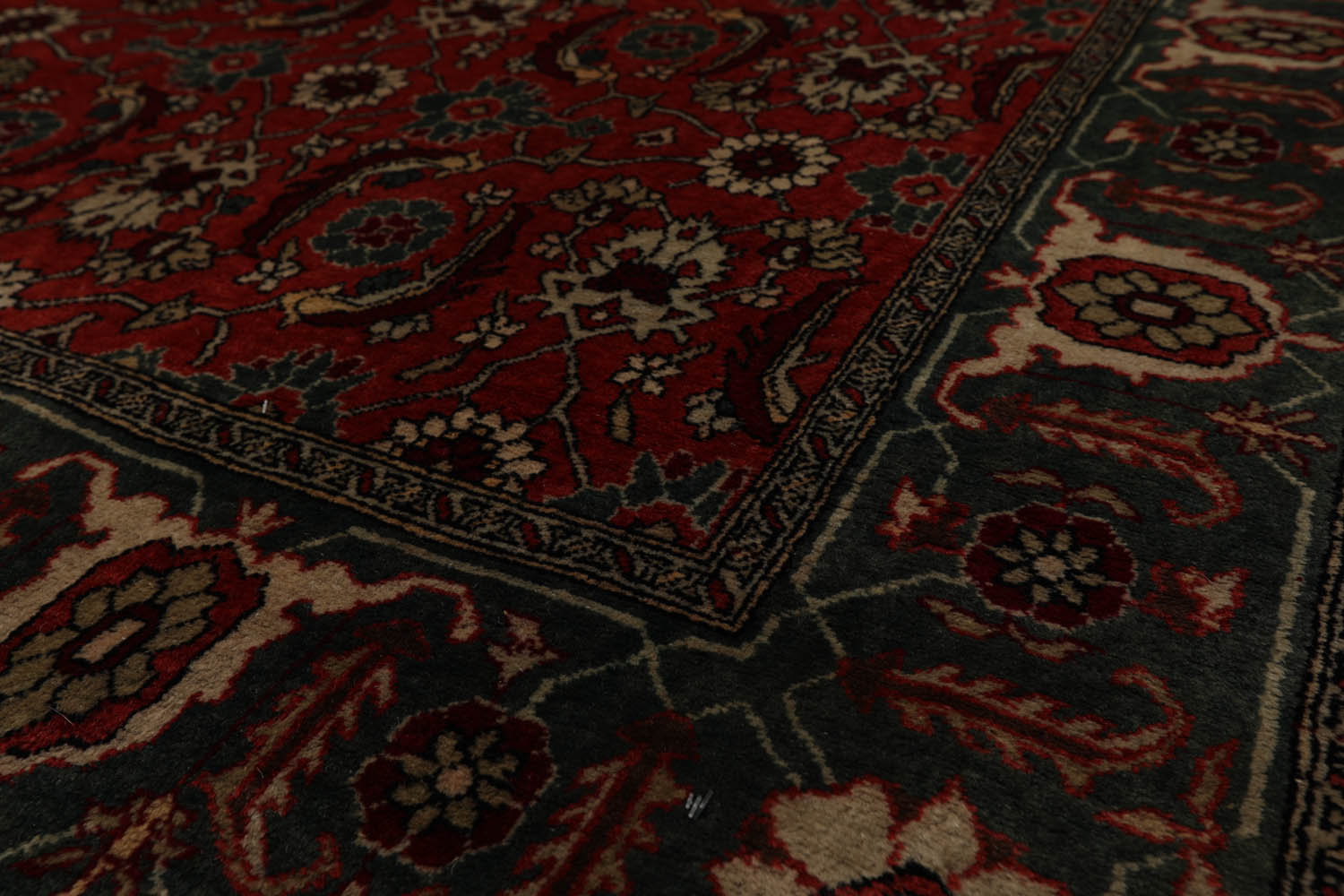 4x6 Antique Rose, Teal, Beige Color Hand Knotted All-Over 100% Wool Traditional Oriental Rug