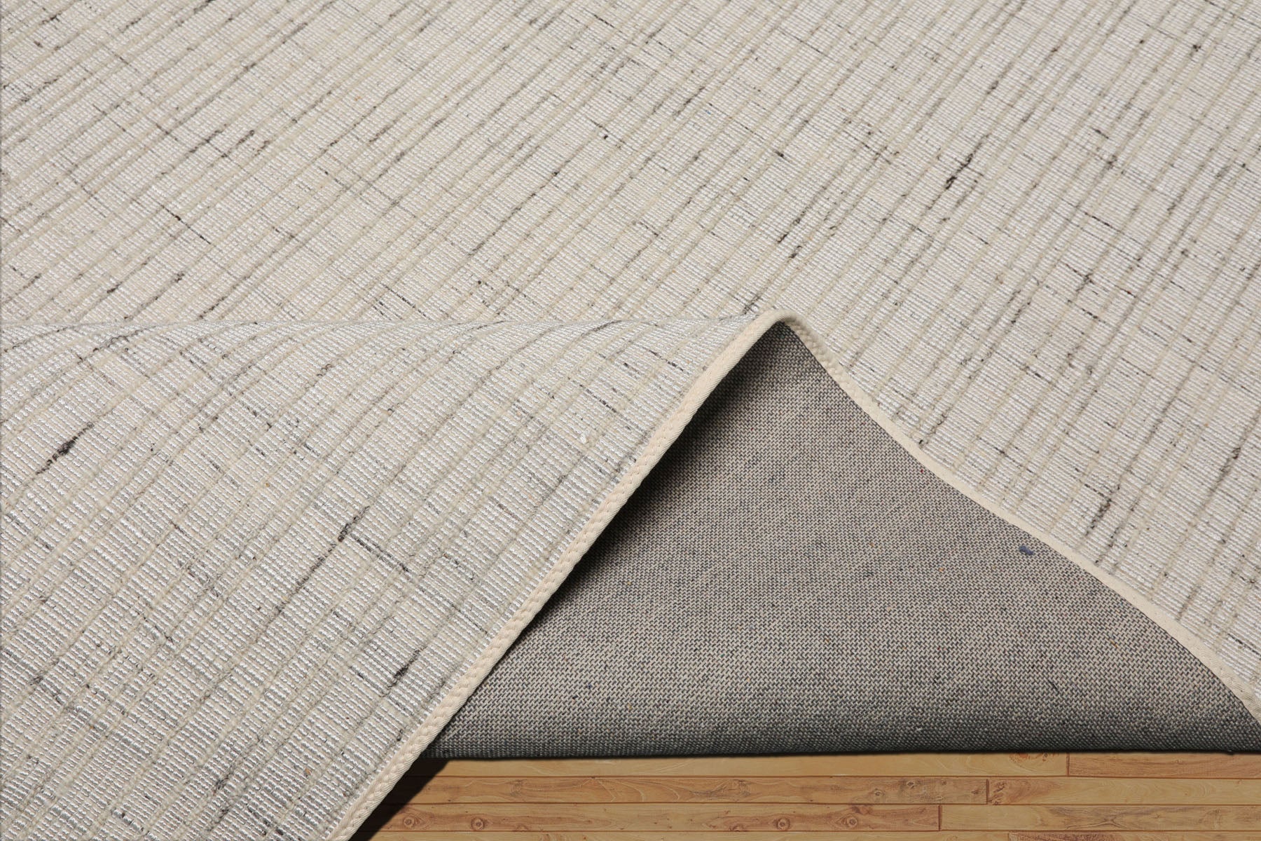 Multi Size Ivory  Gray Beige Color Hand Loomed Flatweave Wool and Polyster Modern Oriental Rug