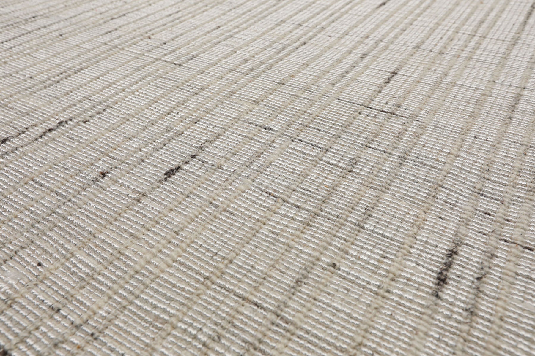 Multi Size Ivory  Gray Beige Color Hand Loomed Flatweave Wool and Polyster Modern Oriental Rug