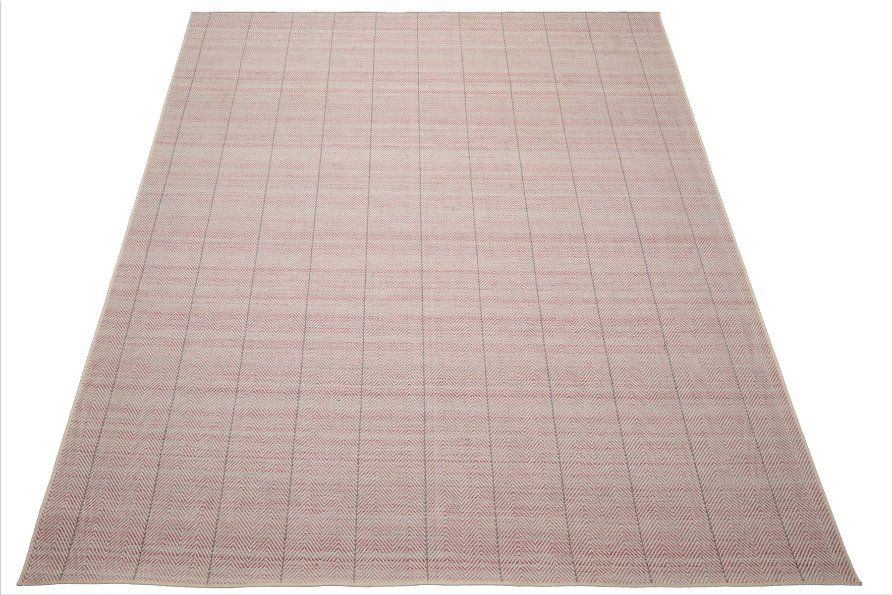 Multi Size Blush Ivory Gray Color Hand Loomed Flatweave Wool Modern Oriental Rug